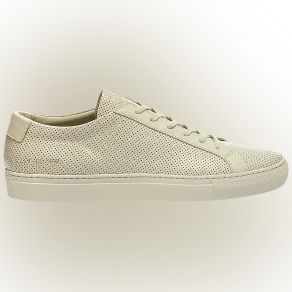 Common Projects Cream Perforated Achilles Sneakers - Picture 7 of 7